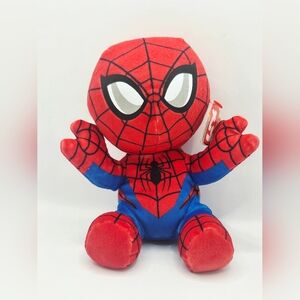 Ty Beanie Babies Spider-Man Plush Marvel Licensed Red Blue Stuffed Toy w/ Tag